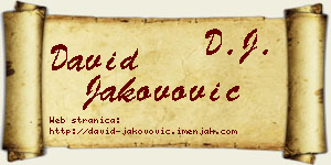 David Jakovović vizit kartica